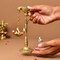 2 Pc Parrot Brass Oil Diya Kerala Samai Puja Diya Traditional 7.5 Inches Bird Pair Hanging Chain Oil Lamp Hindu Religious Kathu Vilakku Deepak for Home Temple Diwali Decor Housewarming Gift